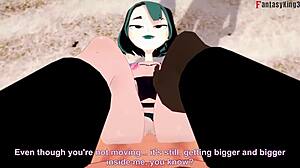 Gwen tvrdě šuká na pláži z pohledu