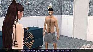 Osupljen sem, mož varal s služkinjo v hotelu, creampie hentai akcija