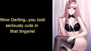 Zero Two dwingt je tot wilde pikzuigen met hentai JOI en forced-bi actie