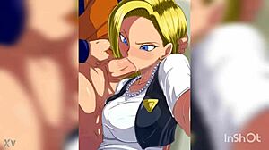 안드로이드 18이 드래곤볼 헨타이에서 강렬한 블로우잡 해줘