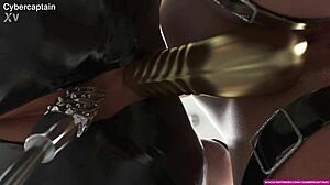 wow! ne angela white uvězněná v 3d kovovém bondage fetiši!