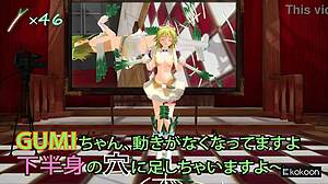 Hey Gumi, oyuncaklar seni çift delikten sikerken neden pırasa ile dans ediyorsun?