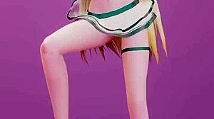 Блондинка Маюри сексуально раздевается в танце в 3D хентай клипе