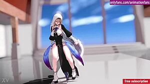 セクシーダンシングガールが3Dアニメで魅了。アジアンチャームのHentaiムーブ。