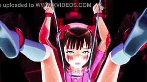 Haruka在3D日本变态动漫中的抖动喷水挑战