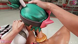 होली हेल, किरिको तुम्हारे डोनट्स की क्रेविंग करती है इस 3डी ओवरवॉच मूवी पार्ट1 में डीपथ्रोट ऐक्शन!