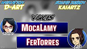 सरदा एंड गाबी क्लैश! ह्यूज टिट्स एंड अस्स इन वाइल्ड नारूटो लेस्बियन कम एक्शन