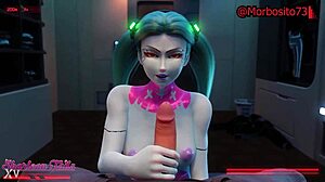 Latina jaše u cyberpunk 3D anime seksu