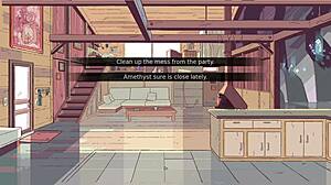 Gem blast část 2 představuje Amethystinu jemnou felaci v parodii na velký zadek