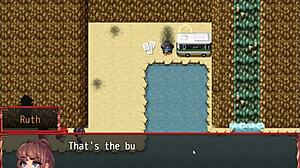 Teman wanita remaja comel bagi handjob pertama dalam Harem Game Episod 30