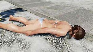 ジュリアが白いブラとパンティを着てゲームヘンタイで激しくファックされる