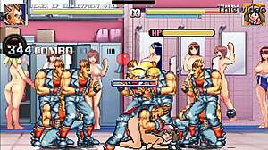 Hentai Mugen Haruka neemt een wilde gangbang scène aan