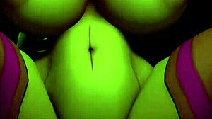 Toy Chica เผชิญวิลเลนในห้องแพนิคจาก OneHandProductions อนิเมะ rule 34 โต้ตอบกับของเล่น