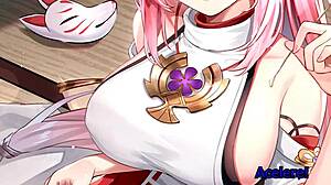 Яе Мико разказва как да ти помогне да счупиш проклятието чрез инструкции за мастурбация в Геншин Импакт JOI PT-BR