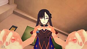 Personagem Hydro de Genshin Impact cavalgada intensamente em POV!