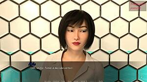 Girlfriend's intriguing crossdressing friend leads to college blowjob and cum in school bathroom game