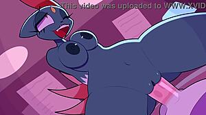 Garota Pokemon recebe gozo de quatro e oral durante sessão furry yiff