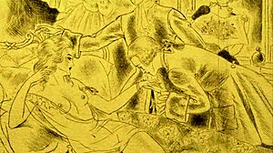 Vintage Erotiska Teckningar Visar Retro Serieanimationer med Sensuella Teman