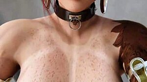 3D herní animace v Blenderu s bohatou starou ženskou v sexy scénách