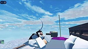 뚱뚱한 창녀가 큰 엉덩이와 큰 가슴으로 몬스터 자지 타며 로블록스 콘도에서 세게 박혀