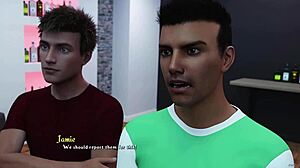 Busty ryšavá kráska s veľkými cicmi dáva blowjob a strieka počas bukkake na posteli v Being a Dik 243.