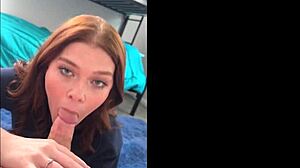 Rdečelaska študentka dobi prvič šamaranje v cowgirl hitrem seksu