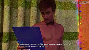 Грудастая зрелая милф мачеха берёт жёсткий анал от 18-летнего парня. Он кремпаит её жопу в Being a Dik эпизод 11 табу хентай игра часть 99.