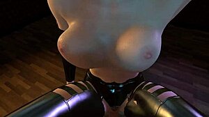 Hardcore BDSM Sex in 3D Hentai Animation mit großer Titten-Frau und großem Schwanz