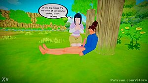 Hinata Hyuga'nın büyük memeleriyle el işi yaptığı duygusal hisler Naruto anime mangasında