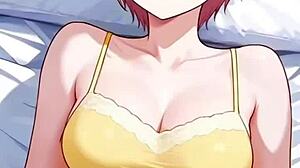 嘿，这个幻想老婆在动漫风格中做柔软动作拉伸