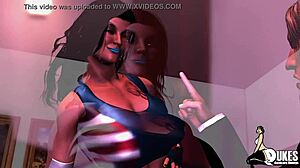 Про кечистка дива намеква за доминация от твърд кур лучадор в костюмиран екшън