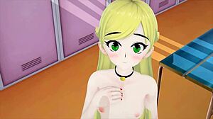 Blond anime pige craver stram pik med creampie action