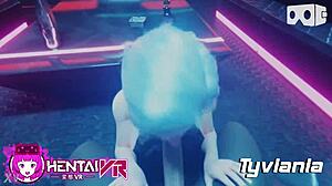 Елиза доставя интензивен блоуджоб във VR с стенания, давене и дълбоко гърло