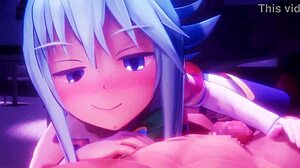 在KONOSUBA，AQUA兔女郎被猛烈后入