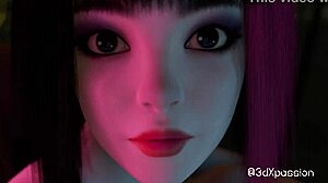 Cyberpunk sex med fyldig brunette, ekstrem deepthroat, knulling, anal, doggystyle i 3D tegneserie 😈