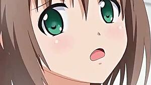 Futaba被Senpai用大奶子和扶她动作猛烈肛交