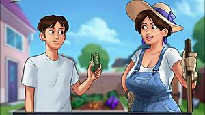 Isotissinen milf kiusoittelee Summertime Saga 52:ssa