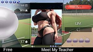 Срео сам своју учитељицу великих сиса у овој слаткој аниме хентаи буккаке сцени.