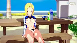 Андроид 18, ты дико мастурбируешь на публике для фанатов Dragon Ball?