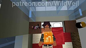 Yoruichi จาก Bleach โดนเย็ดแบบ Missionary โดย Ichigo ในแอนิเมชัน Minecraft