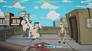 캠퍼스에서 퍼커맨 플레이해서 밀프 거유 엉덩이 박아, 패러디 게임.