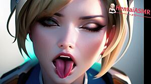 Погрузись в этот хентай косплей ASMR с блондинкой шлюхой, достигающей эротического оргазма в костюме.