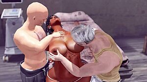 Junge Krankenschwester erleidet Verführung von Patientengruppe mit Küssen und Fingerfick!