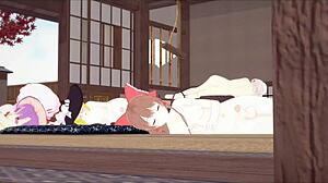 Futanari Reimu Hakurei kompilacija sa velikim kurcem i guzicom akcijom u hentai