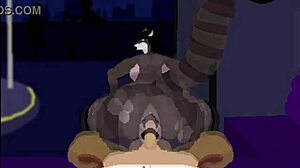 Девушка Енот Скачет на Большом Хуе в Ферри Анальном Кремпае на Стрип Клубе ПОВ