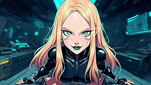 Андроид Серхильд дает фемдом инструкции по дрочке