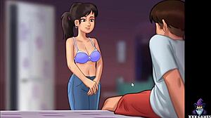 Mia в костюме берет свой первый большой член от гиганта в фемдом манга игре - огромный монстр член доггистайл кремпай