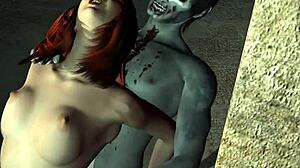 감정적인 거친 좀비 섹스 3D 만화 빨간 머리 베이브 더 원해