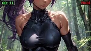 Йоруичи Ших командует интенсивным JOI тестом челленджем в Блич, ведущим к взрыву спермы