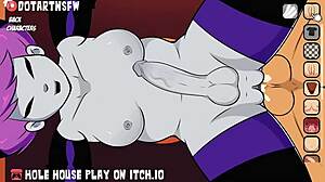 Rebecca se oddává intenzivnímu sexu v Night City kyberpunkové fantazii